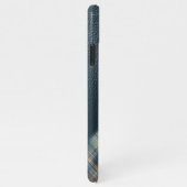 Dark Blue Beige Tan Brown Kariert Gingham Pattern iPhone Hülle (Rechte Seite)