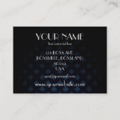 Dark Blue & Black Damask Custom Visitenkarte (Vorderseite)