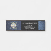 Dark Blue Black Tech IT Security Namplate Office Türschild (Vorderseite )