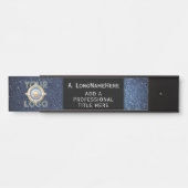 Dark Blue Black Tech IT Security Namplate Office Türschild (Vorderseite )