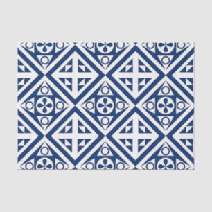 Dark Blue Block Geometric Pattern Seidenpapier
