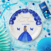 Dark Blue Blonde Hair Princess 16 . Geburtstag Pappteller (Party)