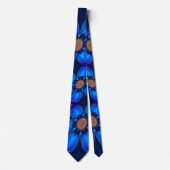 Dark Blue Blume Muster Krawatte (Vorderseite)