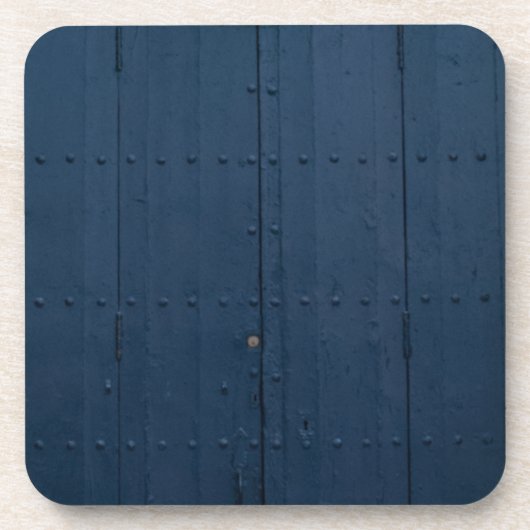 Dark Blue Boathouse Door Costa Brava Spanien Getränkeuntersetzer (Vorderseite)