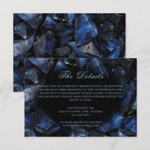 Dark Blue Boho Hexen Crystals Black Wedding Begleitkarte