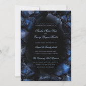 Dark Blue Boho Hexen Crystals Black Wedding Einladung (Vorderseite)