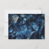Dark Blue Boho Hexen Crystals Black Wedding RSVP Karte (Rückseite)