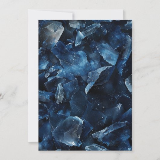 Dark Blue Boho Witch Crystals Black Wedding Einladung (Rückseite)