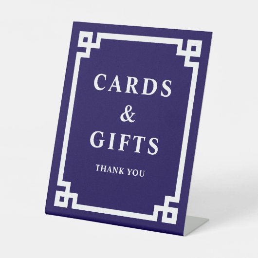 Dark Blue Bold; griechische Schlüsselkarten und Ge Sockelschild (Vorderseite)