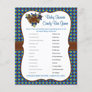 Dark Blue & Brown Elephant Baby Boy Showspiel Flyer