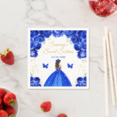Dark Blue Brünett Hair Princess 16 . Geburtstag Serviette (Beispiel)
