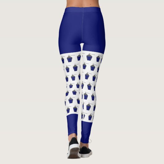 Dark Blue Bryn Mawr Lantern Pattern Leggings (Rückseite)