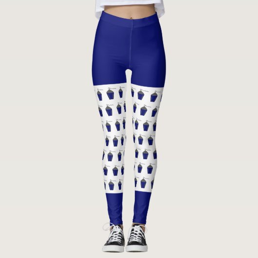 Dark Blue Bryn Mawr Lantern Pattern Leggings (Vorderseite)