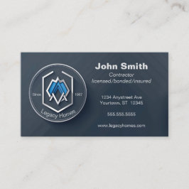 Dark Blue Builder Contractor Developer Visitenkarte