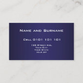 Dark Blue Business Card Visitenkarte (Rückseite)