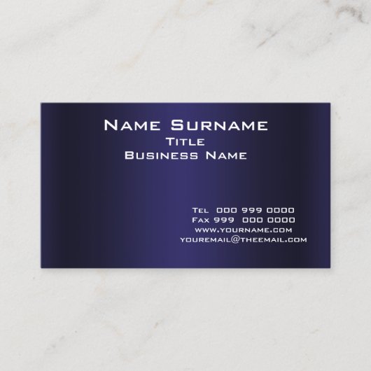 Dark Blue Business Card Visitenkarte (Vorderseite)