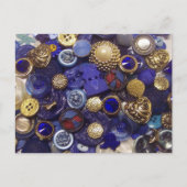 Dark Blue Button Collage Postkarte (Vorderseite)