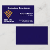 Dark Blue Calling Card for Any Business Visitenkarte (Vorne/Hinten)