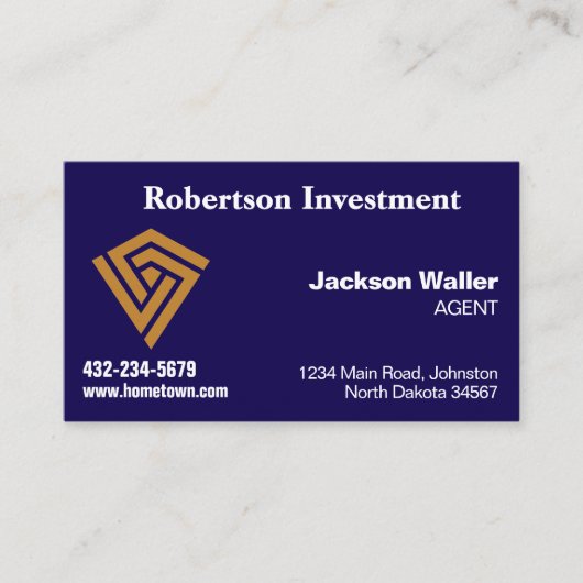 Dark Blue Calling Card for Any Business Visitenkarte (Vorderseite)