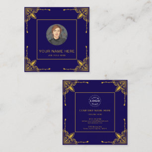 Dark Blue Calling Card mit Metallic Gold Telefonnummerkarte