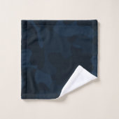 Dark Blue Camo Abstract Badhandtuch Set (Waschlappen)