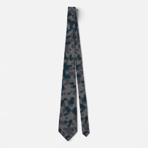 Dark Blue Camouflage in Charcoal Gray Krawatte