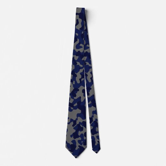 Dark Blue Camouflage in Grau und Deep Blue Krawatte (Vorderseite)
