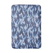 Dark Blue Camouflage Pattern Badematte (Vorderseite Vertikal)