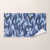 Dark Blue Camouflage Pattern Badhandtuch Set (Handtuch)