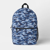 Dark Blue Camouflage Pattern Bedruckter Rucksack (Vorderseite)