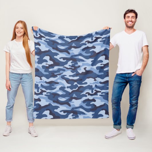 Dark Blue Camouflage Pattern Fleecedecke (Beispiel)