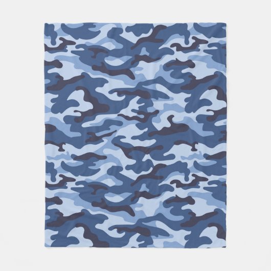 Dark Blue Camouflage Pattern Fleecedecke (Vorderseite)