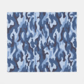 Dark Blue Camouflage Pattern Fleecedecke (Vorderseite (Horizontal))