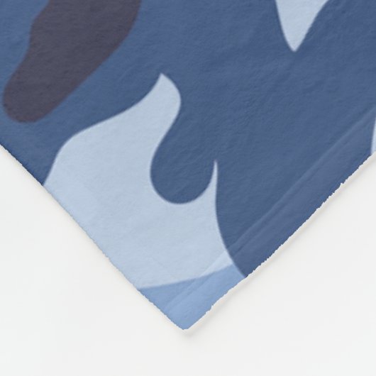 Dark Blue Camouflage Pattern Fleecedecke (Ecke)
