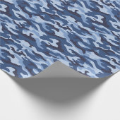 Dark Blue Camouflage Pattern Geschenkpapier (Ecke)