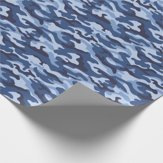 Dark Blue Camouflage Pattern Geschenkpapier (Ecke)