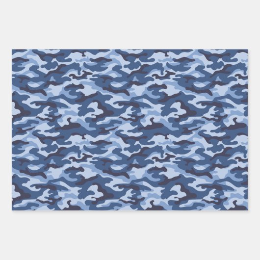 Dark Blue Camouflage Pattern Geschenkpapier Set (Vorderseite 2)