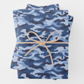 Dark Blue Camouflage Pattern Geschenkpapier Set (Beispiel)