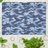 Dark Blue Camouflage Pattern Geschirrtuch (Gefaltet)