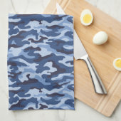 Dark Blue Camouflage Pattern Geschirrtuch (Viertel Falte)