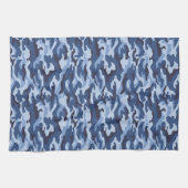 Dark Blue Camouflage Pattern Geschirrtuch (Horizontal)