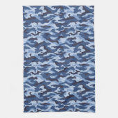 Dark Blue Camouflage Pattern Geschirrtuch (Vertikal)