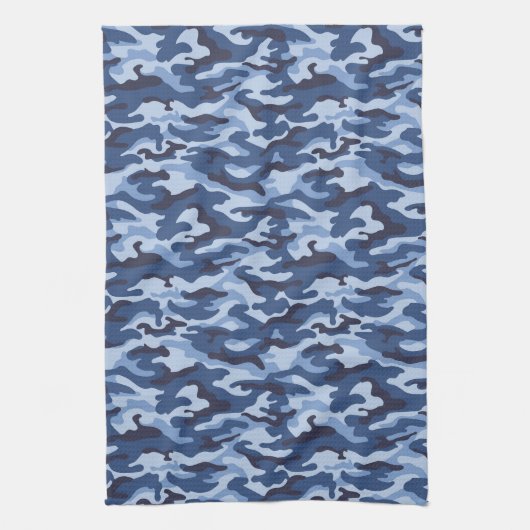 Dark Blue Camouflage Pattern Geschirrtuch (Vertikal)