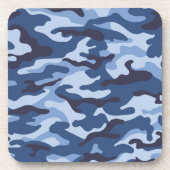 Dark Blue Camouflage Pattern Getränkeuntersetzer (Vorderseite)