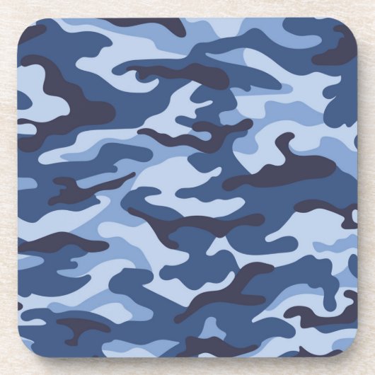 Dark Blue Camouflage Pattern Getränkeuntersetzer (Vorderseite)