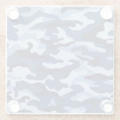 Dark Blue Camouflage Pattern Glasuntersetzer (Rückseite)