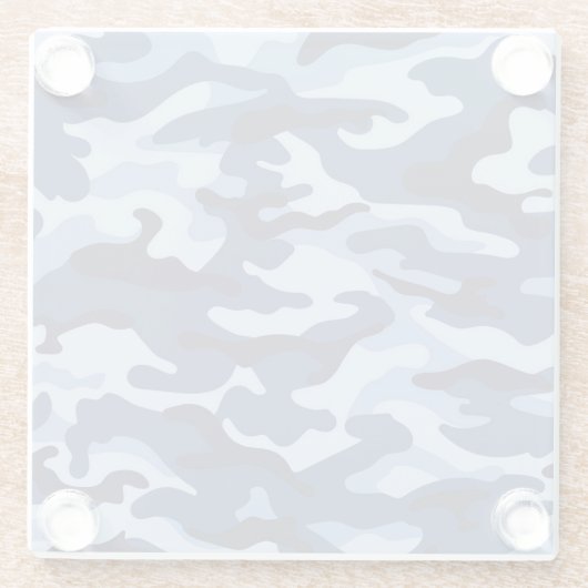 Dark Blue Camouflage Pattern Glasuntersetzer (Rückseite)