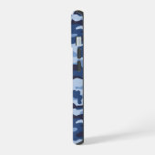 Dark Blue Camouflage Pattern iPhone 15 Hülle (Linke Seite)
