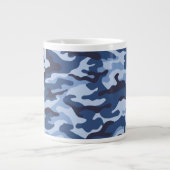 Dark Blue Camouflage Pattern Jumbo-Tasse (Vorderseite)