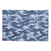 Dark Blue Camouflage Pattern Kissenbezug (Rückseite-Links)